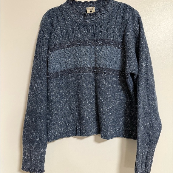 Columbia Sweaters - Vintage Y2K  Columbia heather blue wool blend mock neck sweater